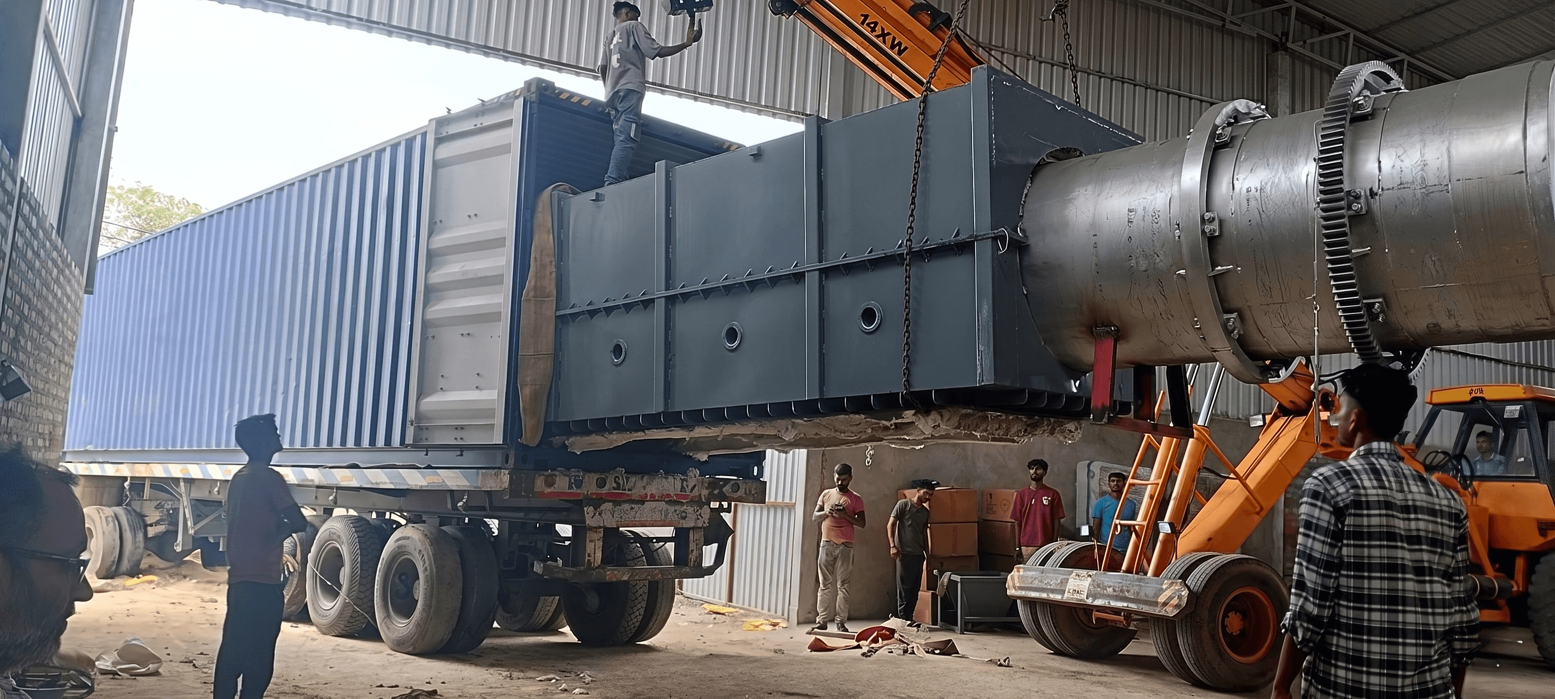 Picture 3. Installing the pyrolysis reactor on site (photo courtesy of LongStraw Carbon)